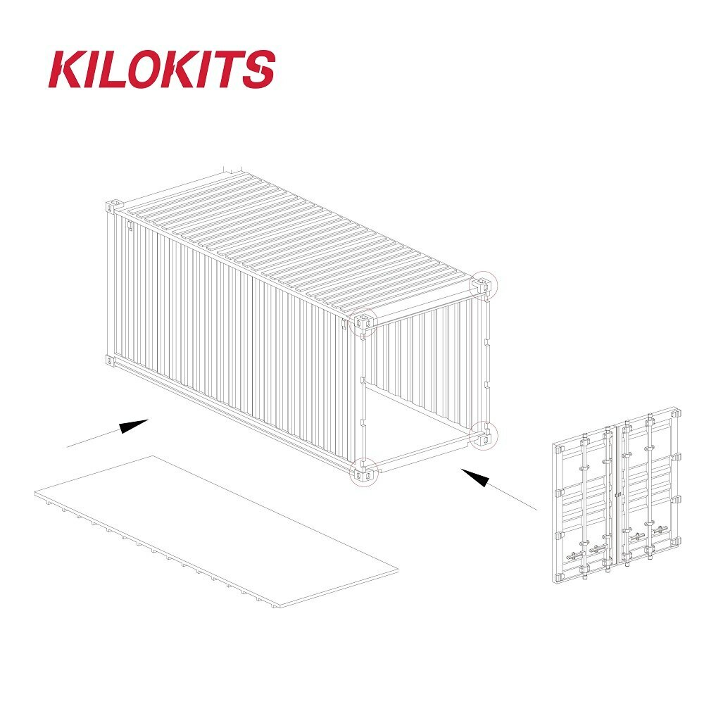 1/72 Scale 4-Pack 20ft Dry Container Multi Colors for Train Trucks Ships