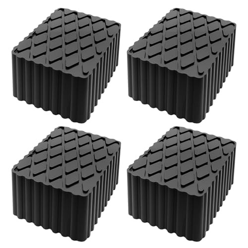 4 Pack Solid Rubber Auto Lift Block Spacer Pad Solid 120mm x 80mm x 80mm