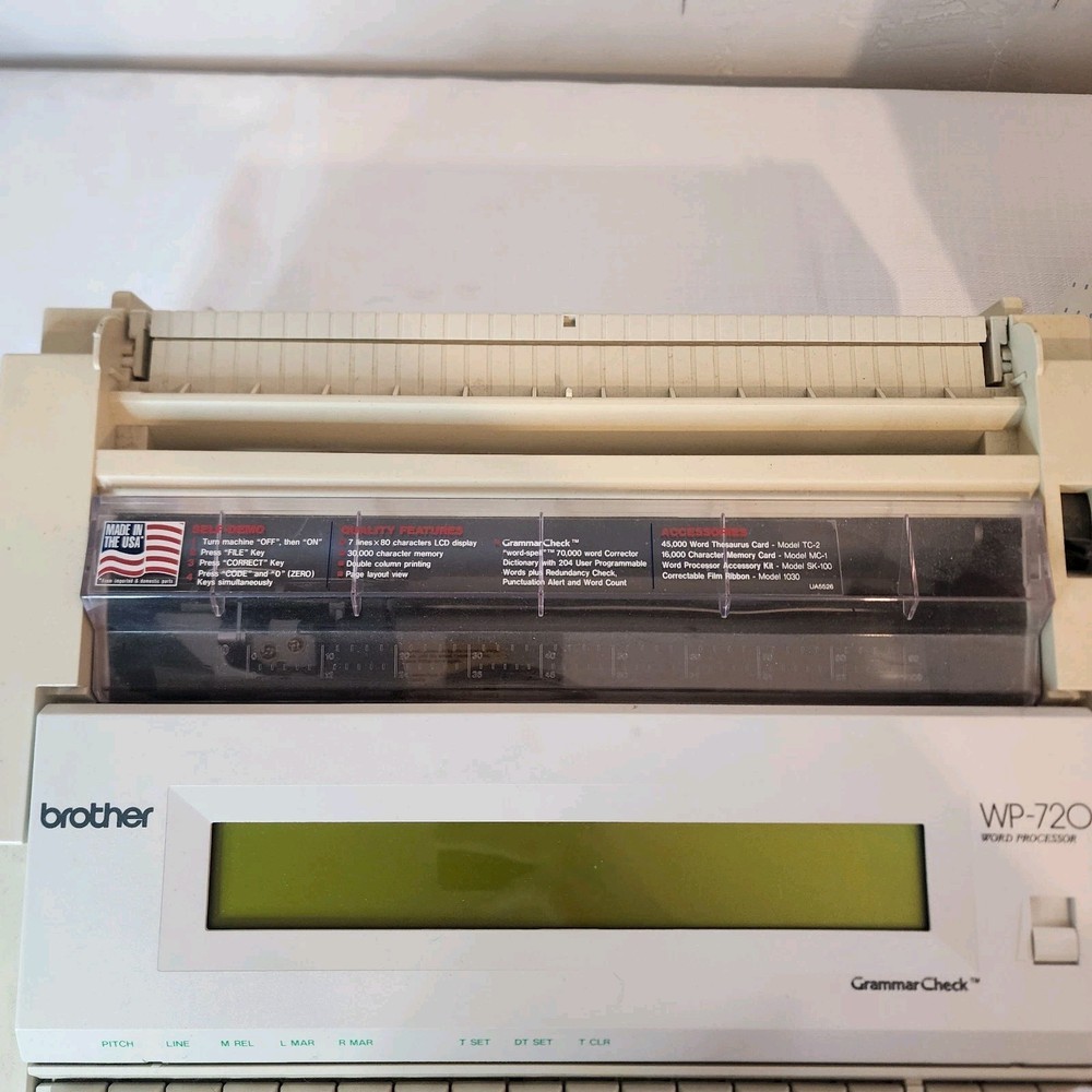 Brother WP-720 Word Processor Electric Typewriter Grammer Check Tested & Works