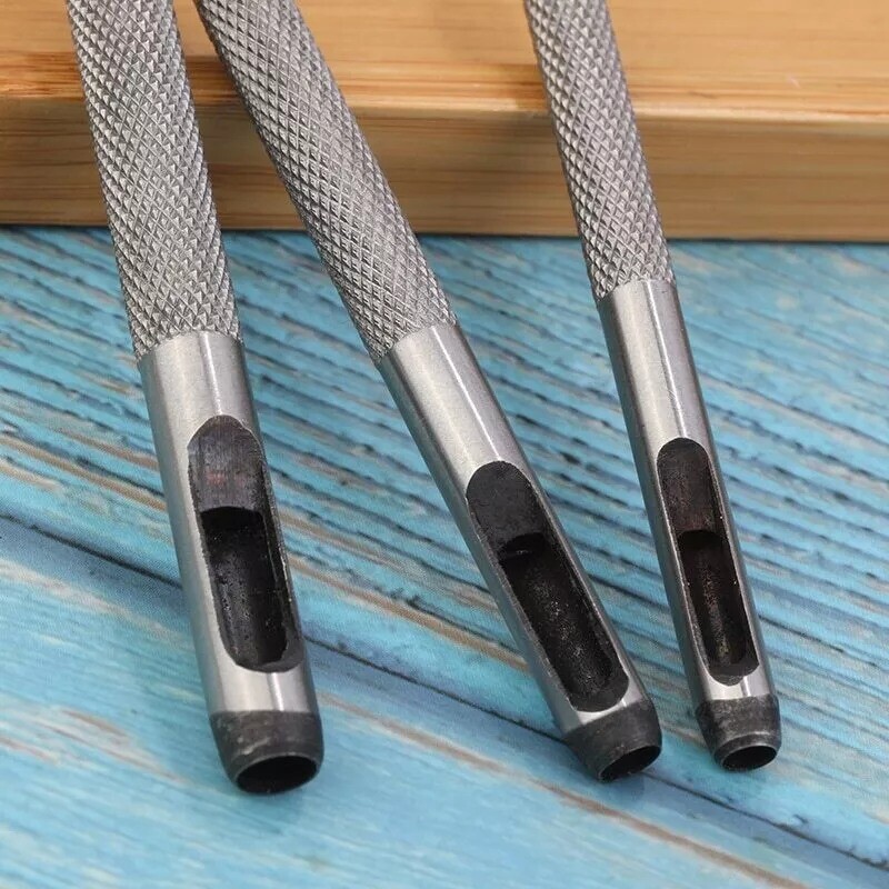 1-11mm Leather Hole Punch Round Steel Hole Punch Set Leather Punch Tool for Belt