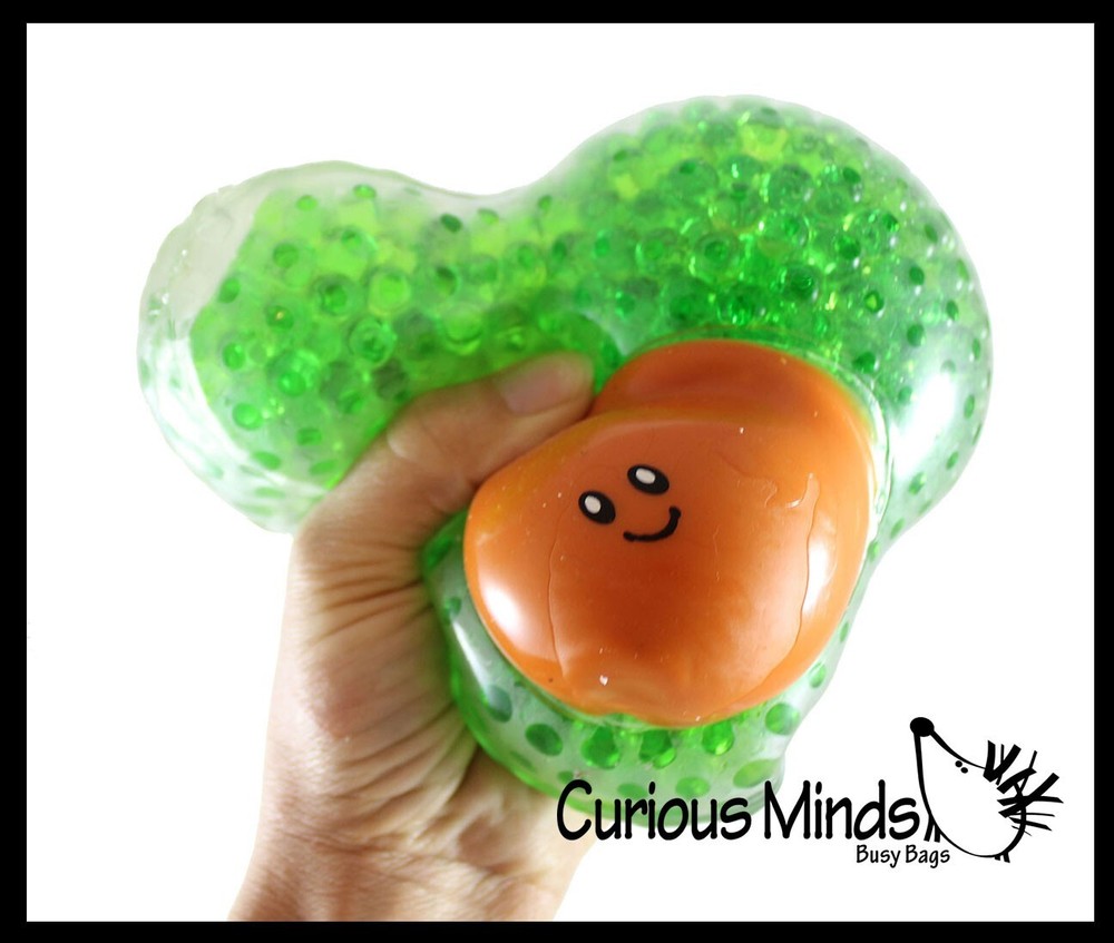 1 RANDOM JUMBO Fruit with Faces Squeezy Bead Filled Squeeze Stress Ball