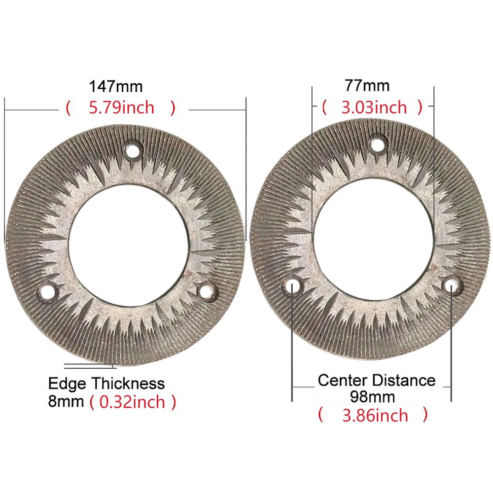 2* Grinding Discs Electric Grain Mill Grinder Grinding Sheets Replacement 5.79"