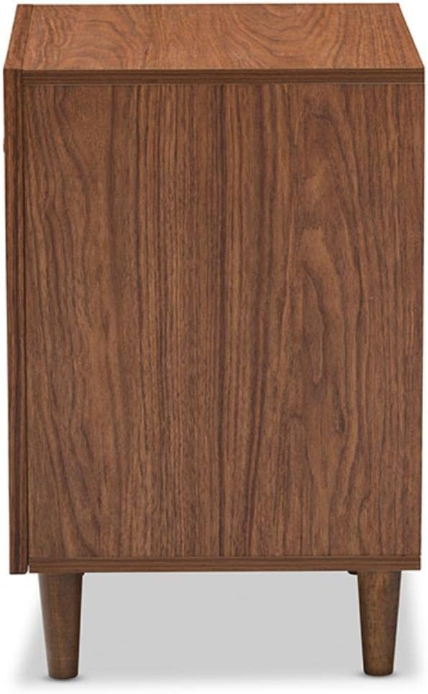 Stylish Medium White and Walnut Studios Nightstand for Modern Bedrooms