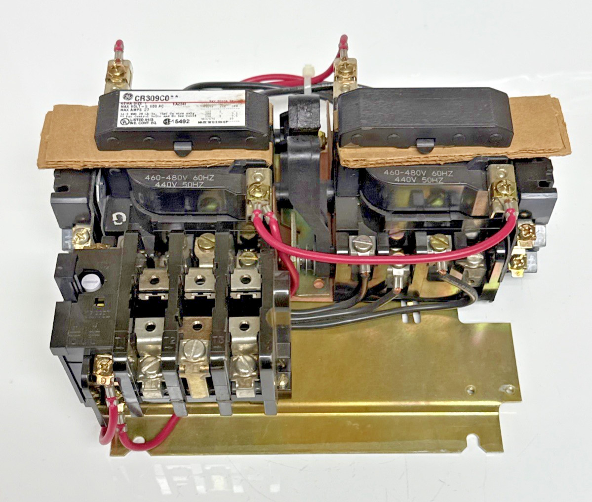 GE CR309C004 NEMA Size 1 Reversing Magnetic Starter 3P 460–480V Coil