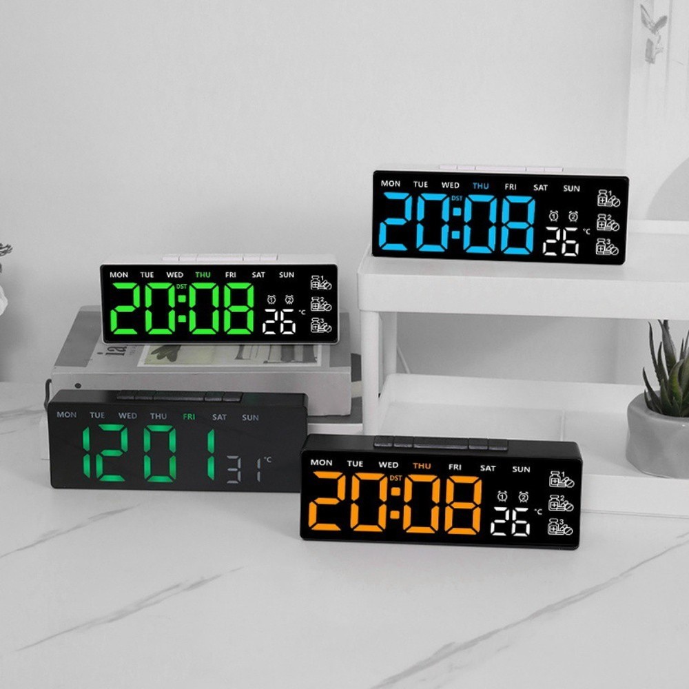 Adjustable Brightness Digital Wall Clock Time Management 12-24 Hour Format