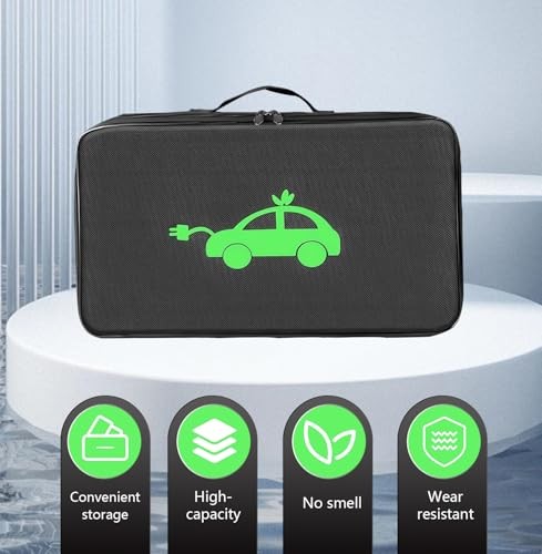 EV Charging Cable Storage Bag, Waterproof Car Tools Cable Bag, Portable