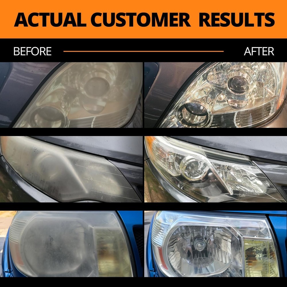 Ceramic Headlight Restoration Kit, No Power Tools Required - 10 Wipe Kit