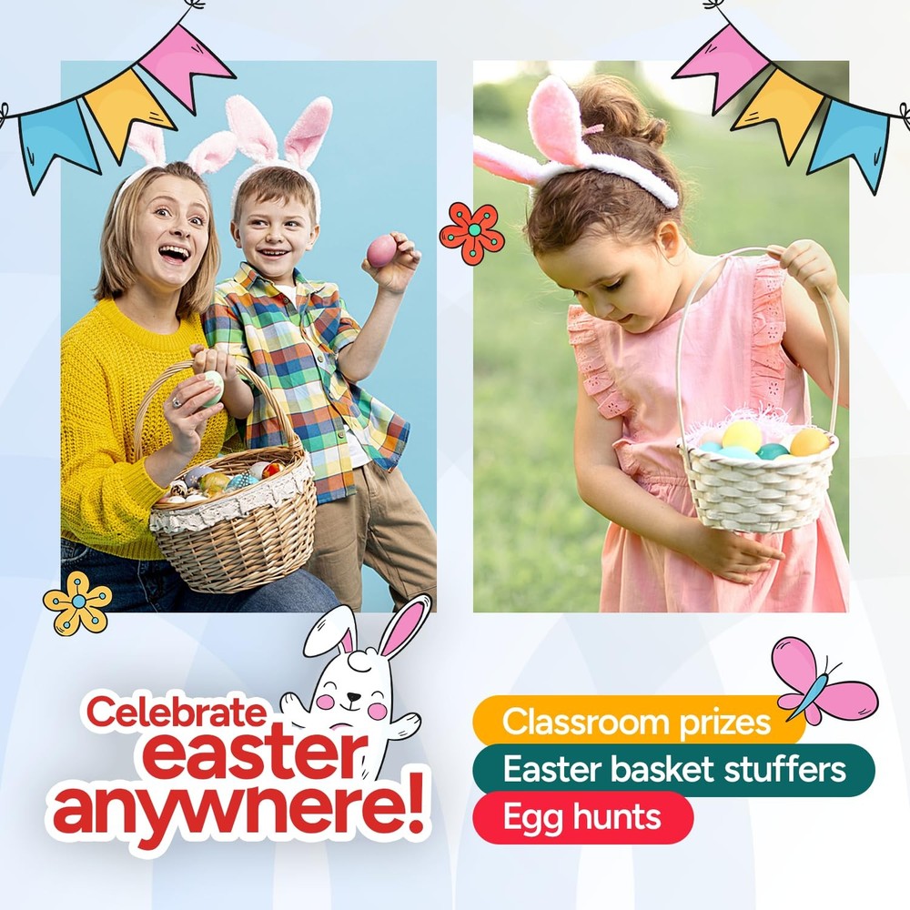 Easter Eggs for Easter Basket Stuffers - 12 Prefilled Easter Eggs with Toys -...