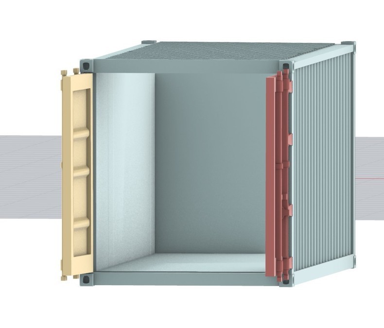 3D Printing Model 1/72 Double-door logistics container Model Unpainted