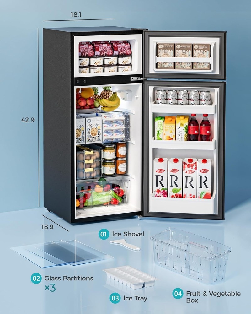 Mini Refrigerator with Freezer, 4.5 Cu.Ft - Adjustable Shelves, Energy-Efficient