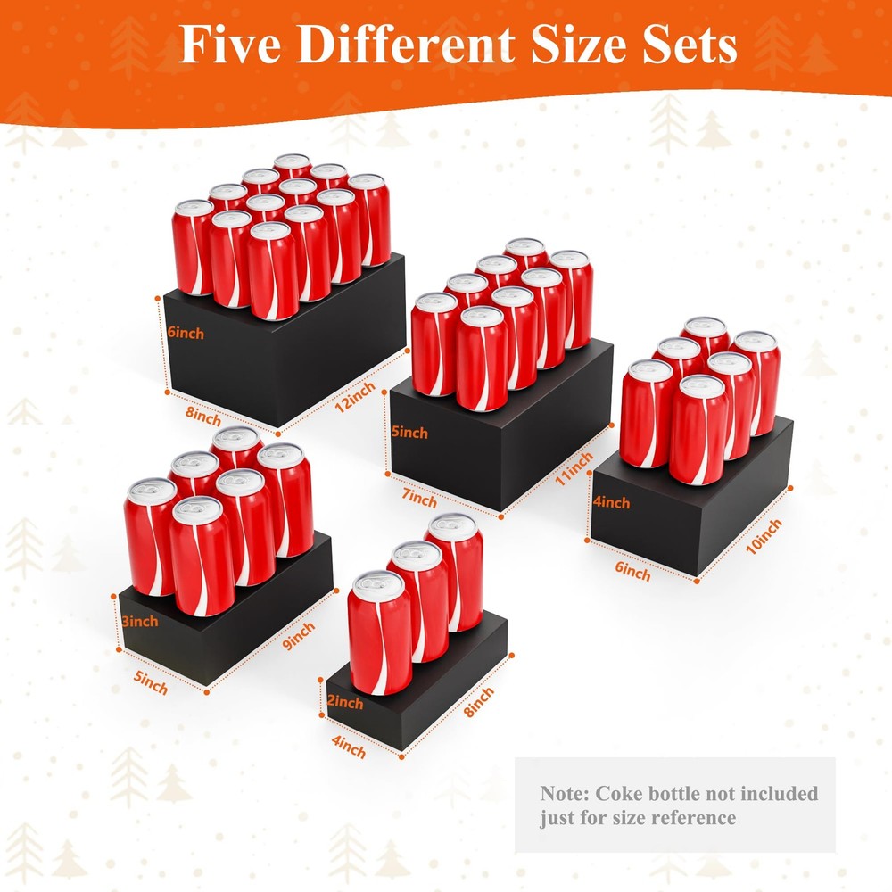 5 Pcs Metal Display Stands for Buffet Table Cake Risers, Cupcake Rectangle St...