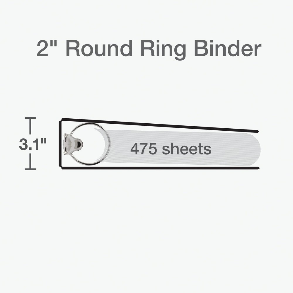 Cardinal 3 Ring Binders, Binders for School and Office, Durable 2 Inch, Round...