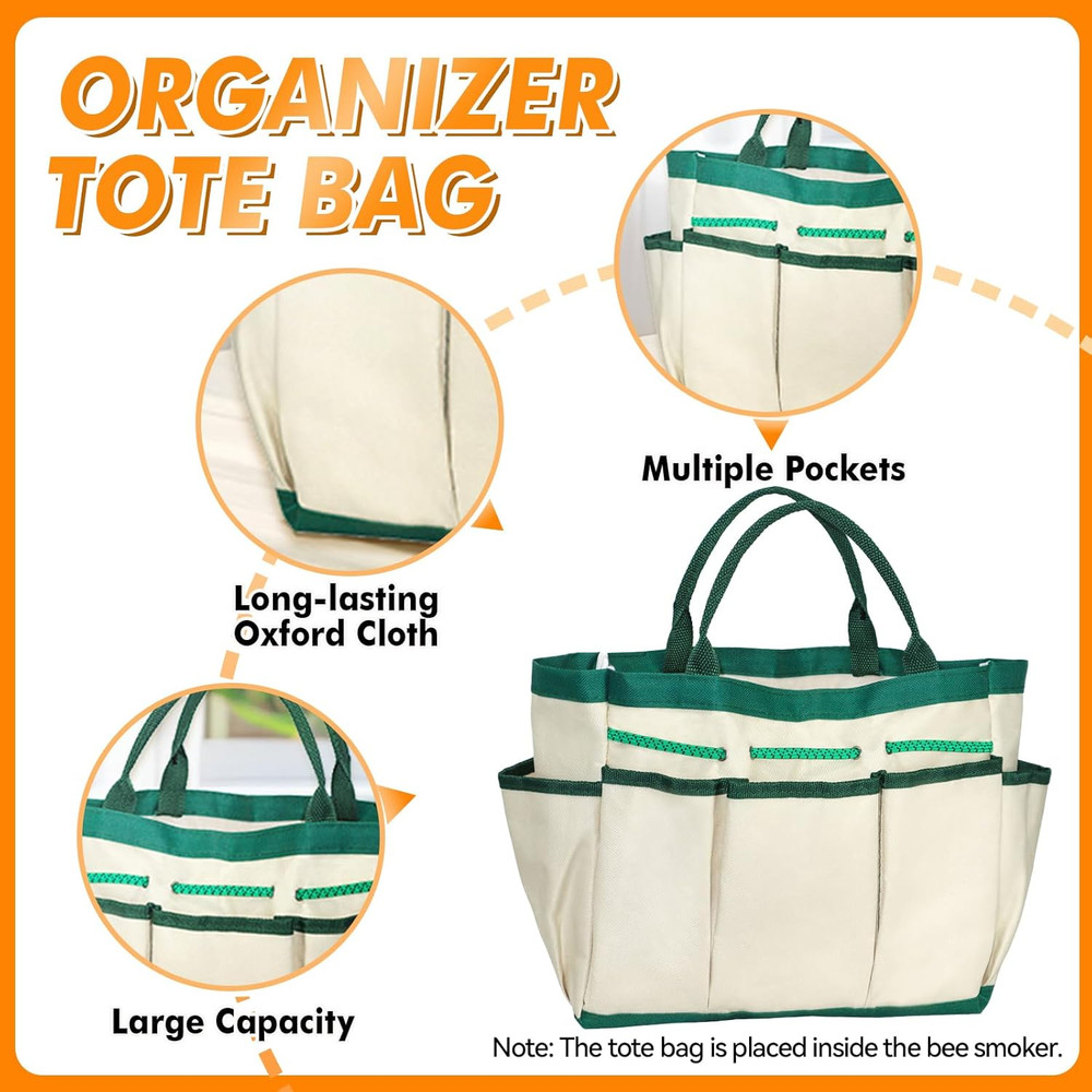 9 Pcs Beekeeping Tools Kit with Organizer Tote for Beekeepers, Necessary Beekeep