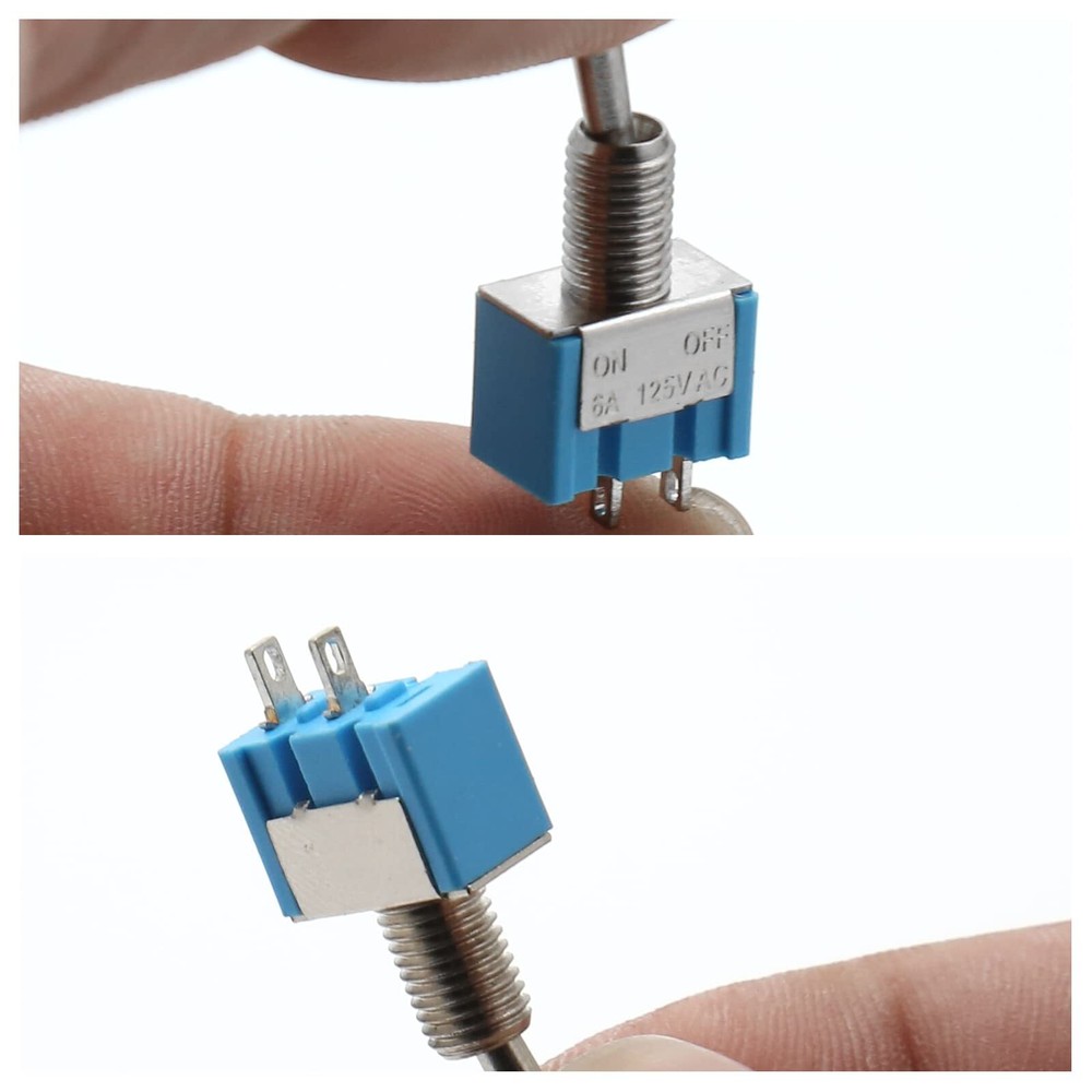 10PCS Mini Toggle Switch SPST 2 Pin 2 Position ON/Off Small Toggle Switch Min...