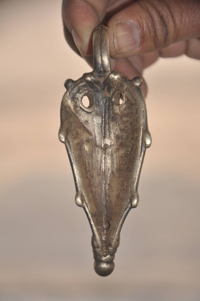Vintage Brass Handcrafted Unique Shape Embossed Pendant