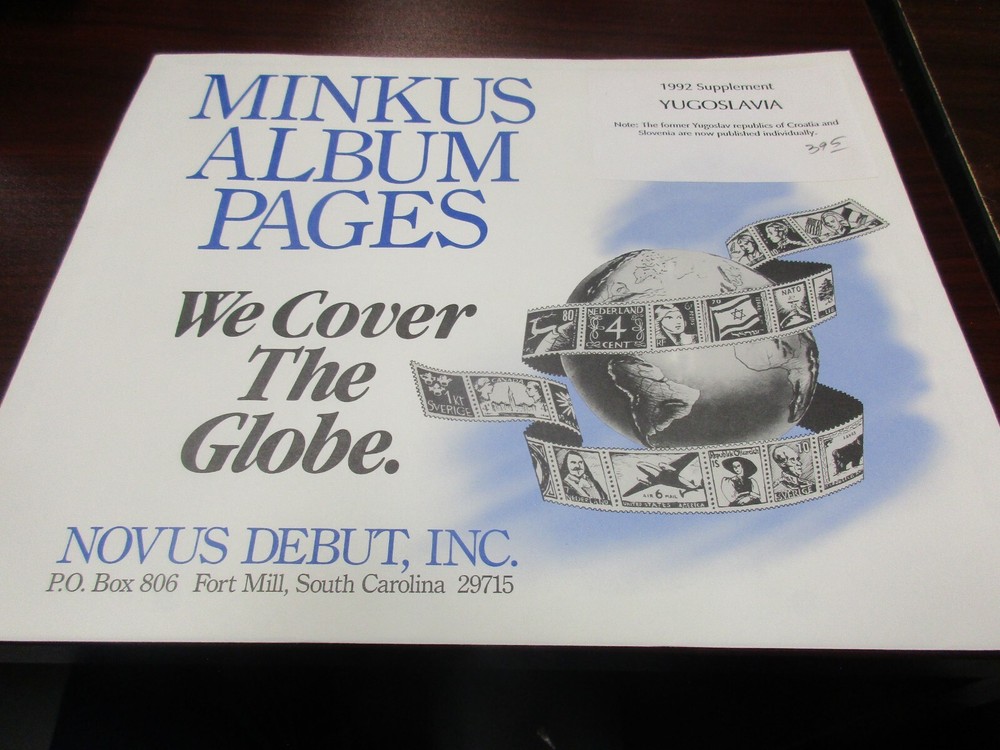 "MINKUS" 1992 SUPPLEMENT YUGOSLAVIA  W/FREE SHIPPING!!!