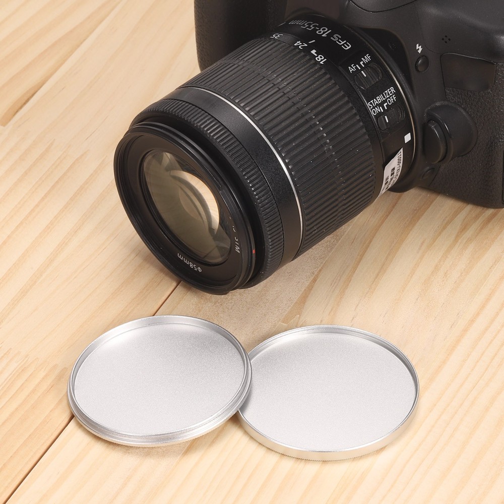 37mm Metal Lens Cap Universal Lens Filter Stack Cap Slim Stack Silver