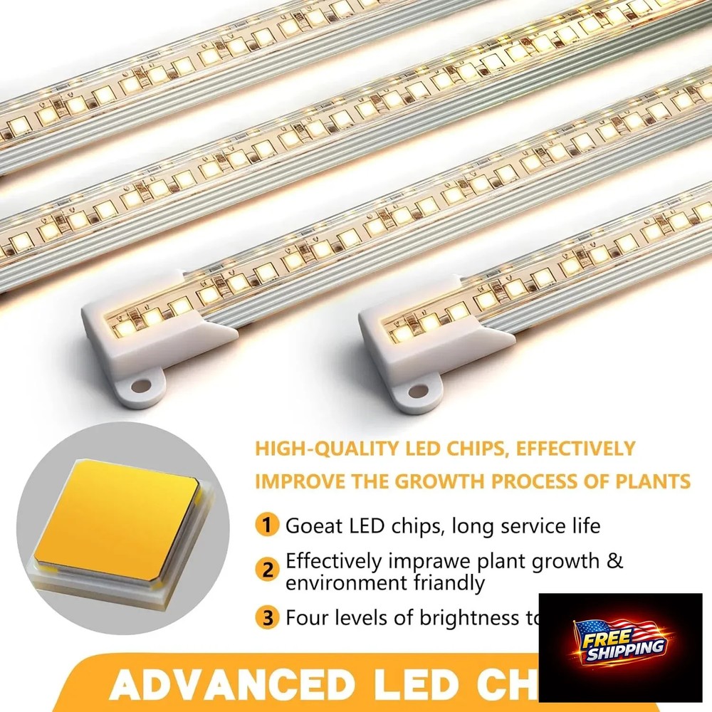 LED Grow Light Full Spectrum 3 Head Timer Dimmable Indoor Plants Light