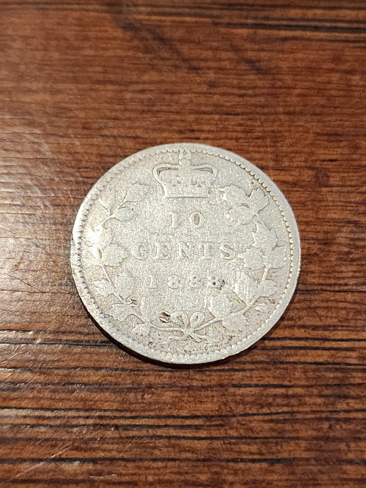 1888 Canada 10 Cents Silver Coin