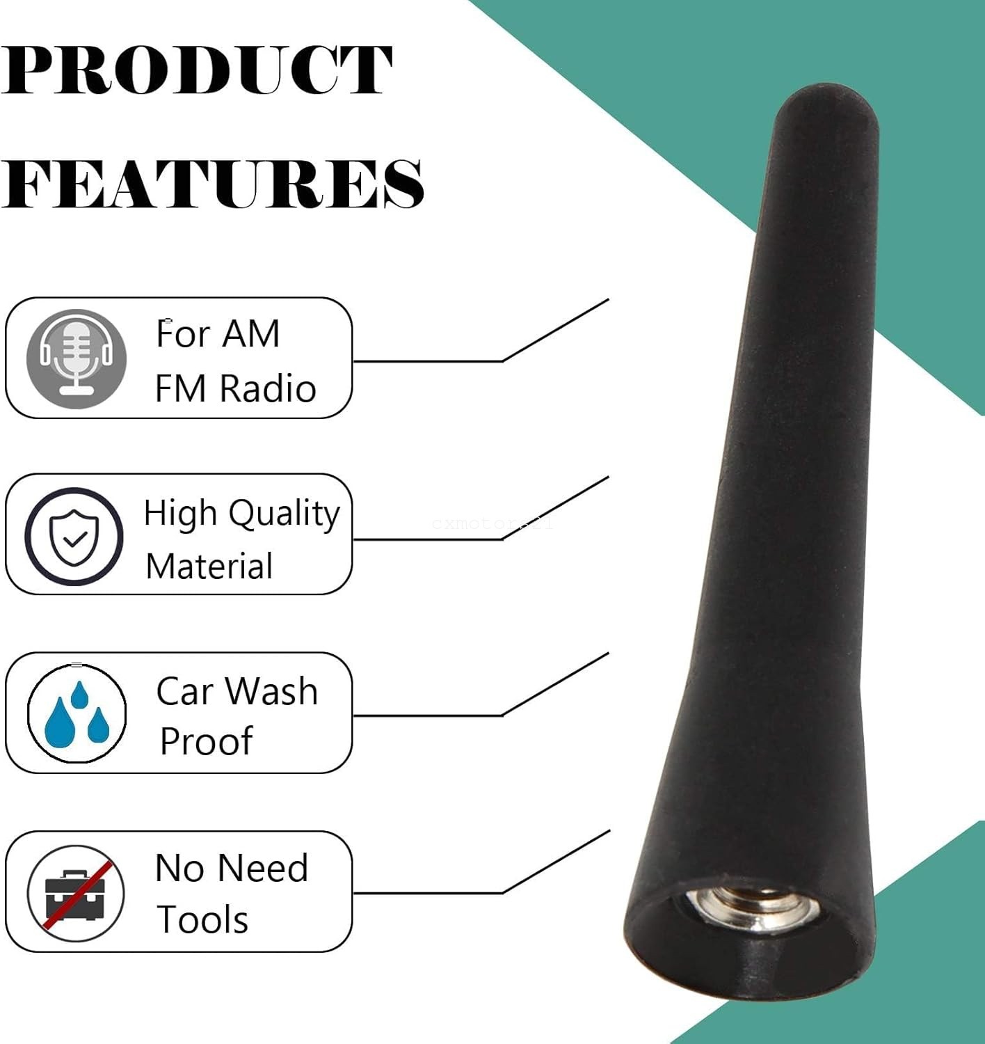 2.5" Car Mini AM/FM Radio Short Antenna Mast for BMW Z3 1996-2002 Z4 2003-2017