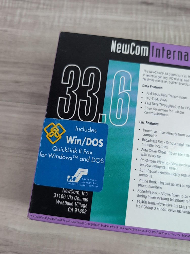 VINTAGE NEWCOM 33.6 Internal Data /Fax Modem " NEW OPEN BOX "
