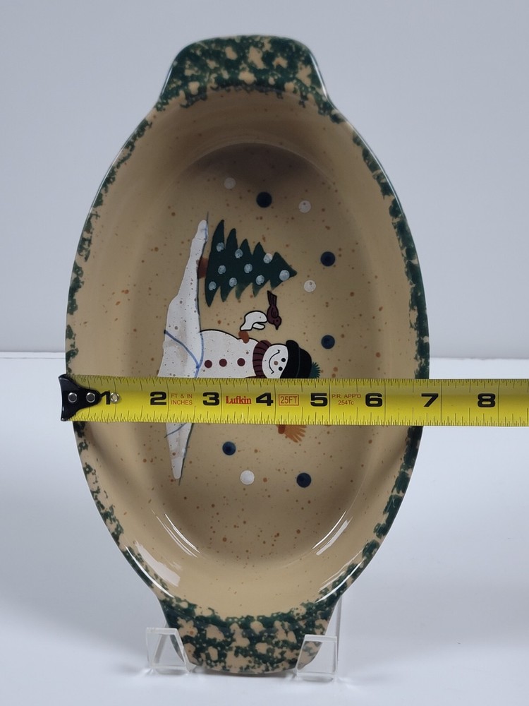 ABC Distributing Oval Open Casserole ~ Country Snowman ~ 10"