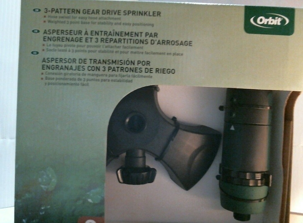 Orbit 91168 3-Pattern Gear Drive Sprinkler, FREE SHIPPING