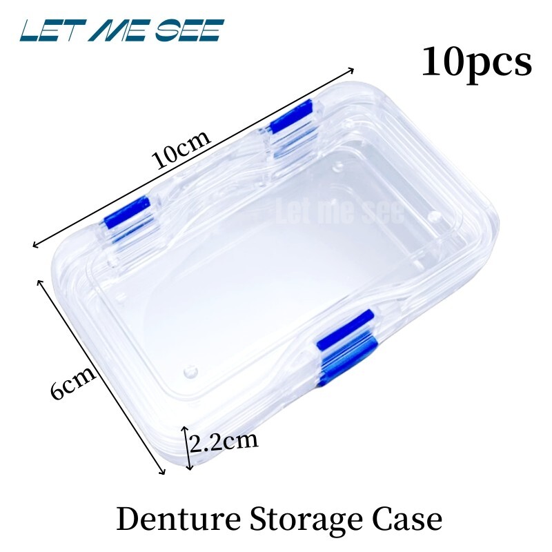 Hinged Display Box Clear Membrane Storage Boxes Jewelry False Teeth Case 10pcs