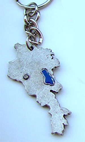 Map of Armenia Keychain