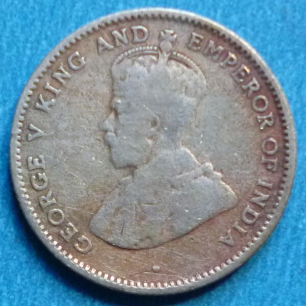 ​Straits Settlements 10 Cents 1917 KM# 29a Silver