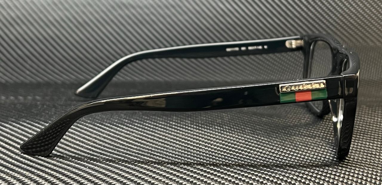 GUCCI GG1117O 001 Black Silver Men's Medium Eyeglasses