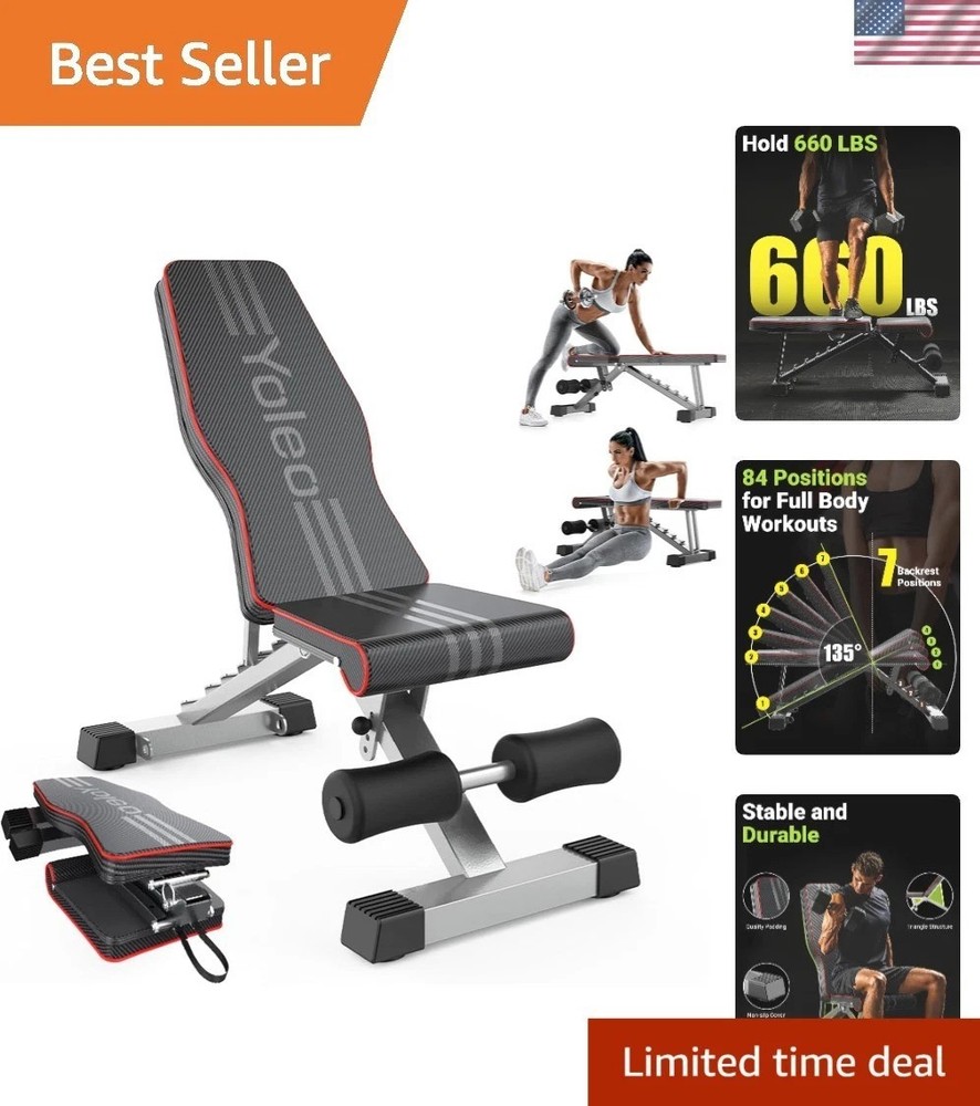 Superior Adjustable Weight Bench - Incline, Decline & Flat for Ultimate Workouts