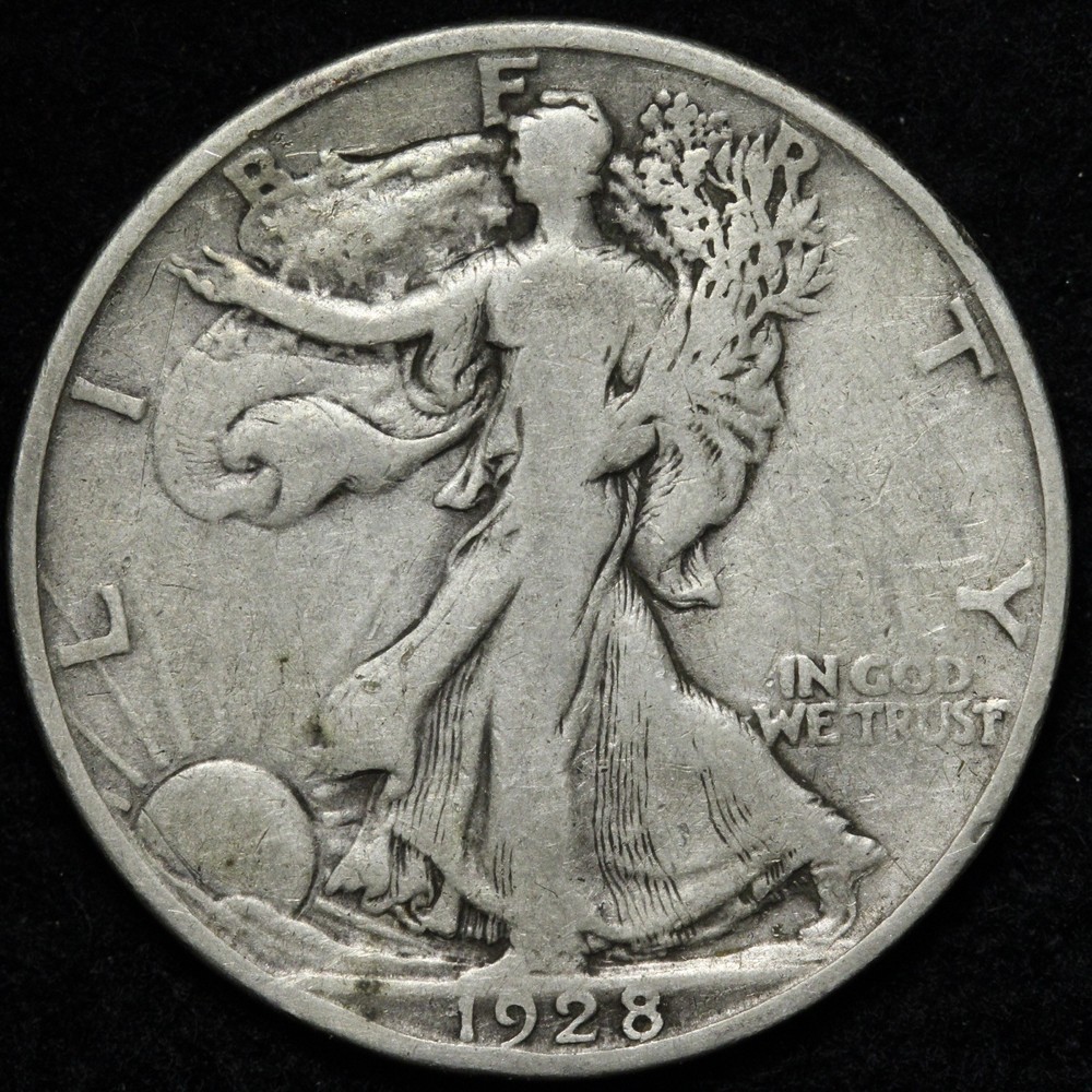 1928-S Walking Liberty Silver Half Dollar FINE E324 DKV
