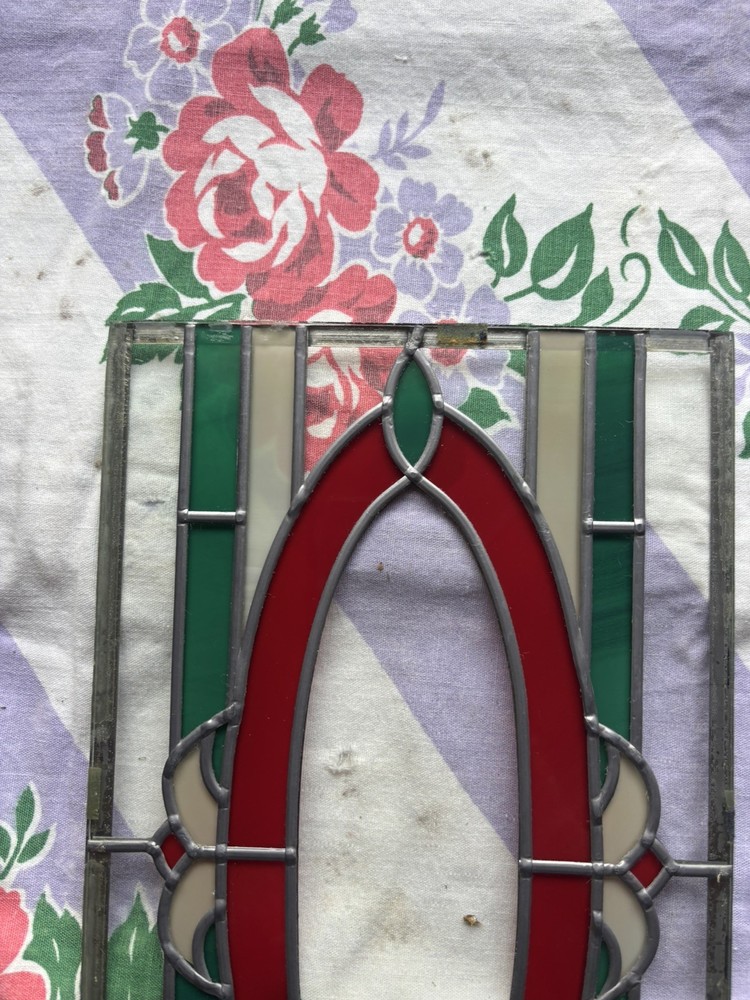 3 peace LARGE LEADED STAINED GLASS WINDOW set
