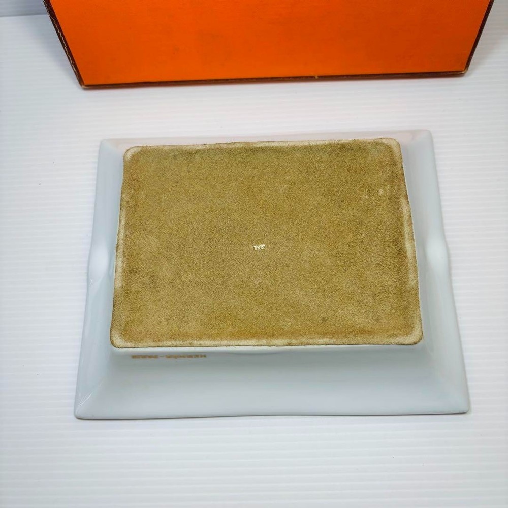 HERMES Ashtray blue gold with box