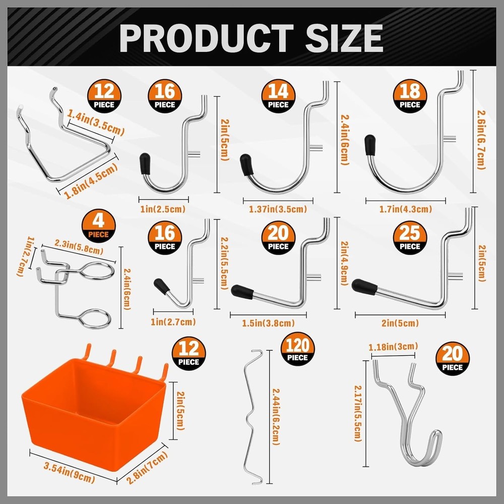 309-Piece Pegboard Hooks Set - Garage Tool Organizer Kit