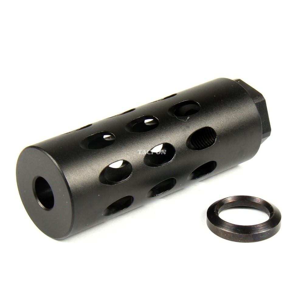 BLACK Aluminum Muzzle Brake Compensator 5/8x24 Thread for 308 + Washer