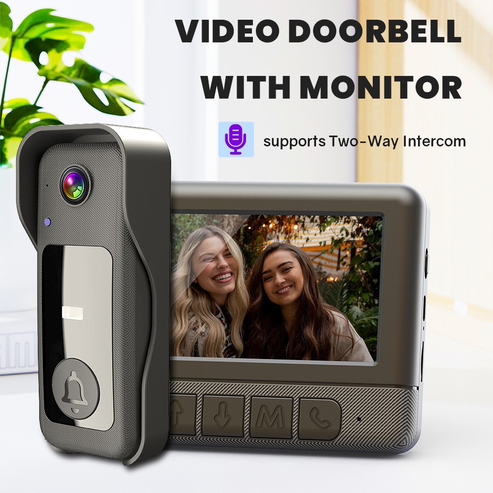Smart Visual Intercom Video Doorbell PIR Motion + Wireless Chime+WIFI Cloud Save