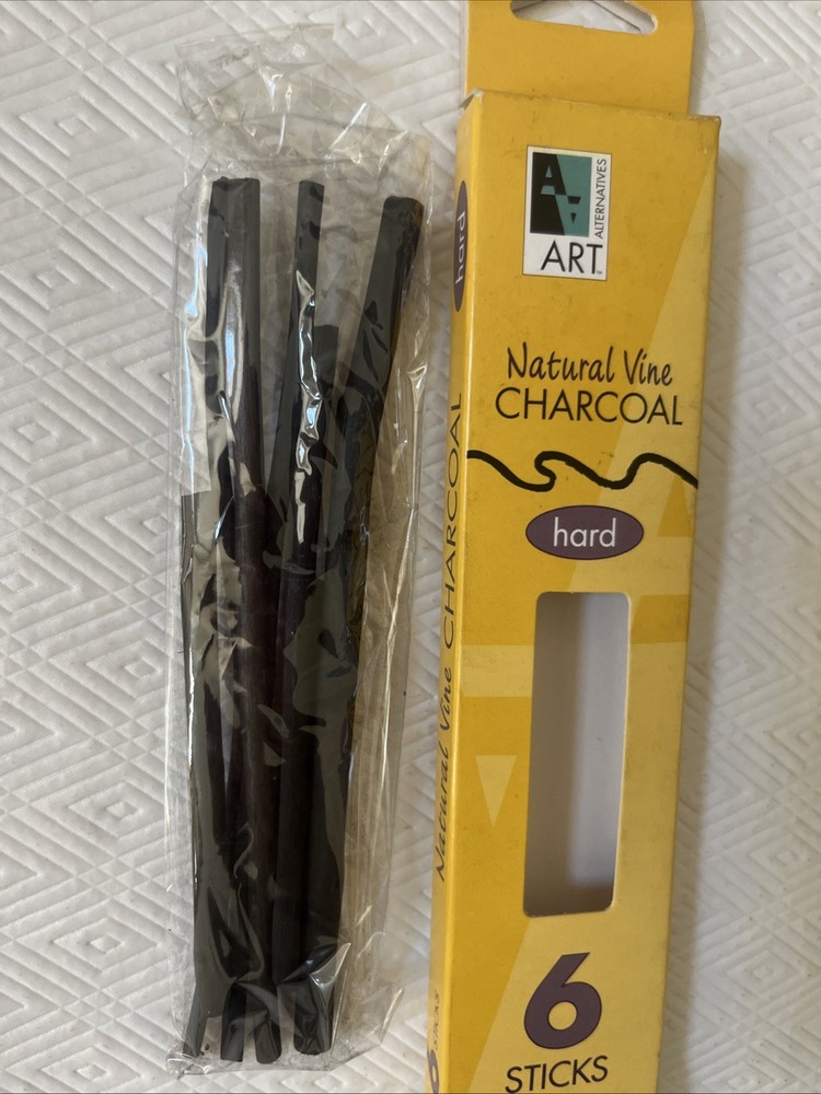 General 4 Soft Compressed Charcoal Set + Vine Charcoal Soft, Medium & Hard