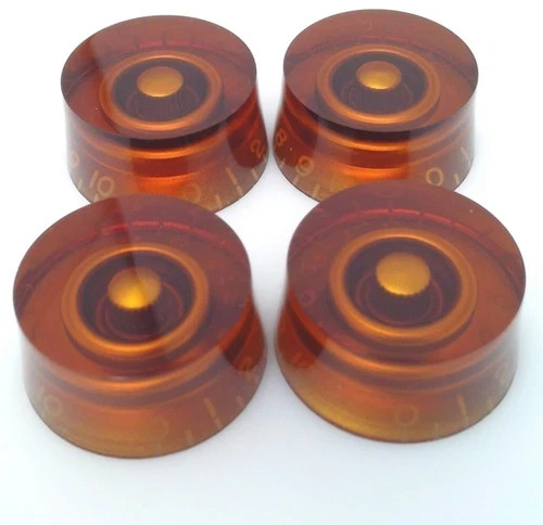 Amber Guitar Speed Knobs Fits Coarse 18 teeth Spline Pots  Qty 4