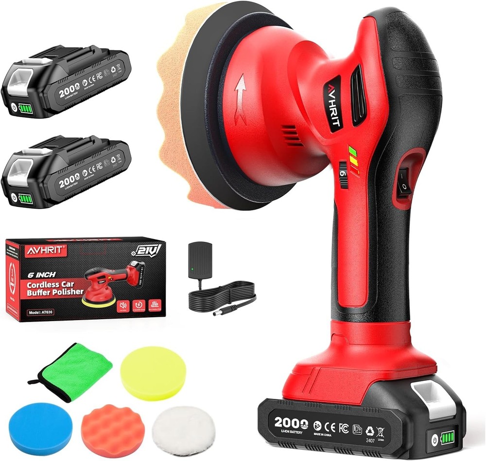 Professional Cordless Car Buffer with 6 Speed Settings | Ultimate Detailing Kit