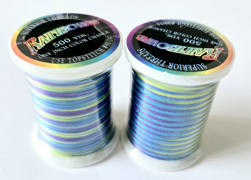 2 Spools Superior Threads Rainbows 500 Yds Ea Col. No. 835 Trilobal Polyester