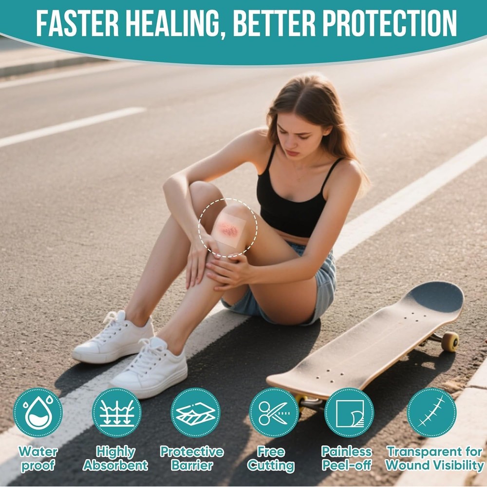 15 Pack Hydrocolloid Wound Dressing 4" x 4", Patch Bandages...