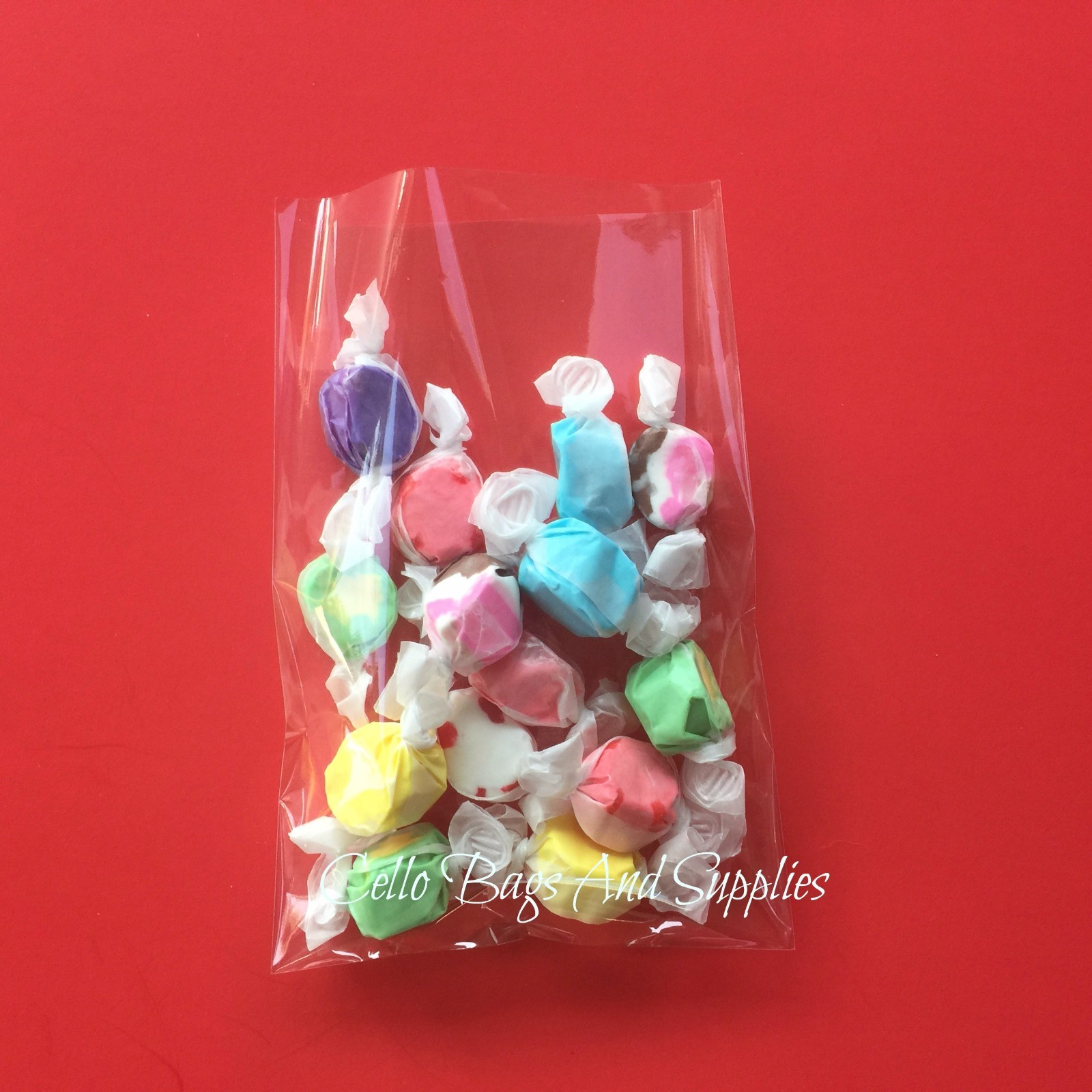 200 CLEAR POLY BAKERY CELLO CANDY BAG POLYPROPYLENE COOKIE FLAT POLY TREAT BAGS