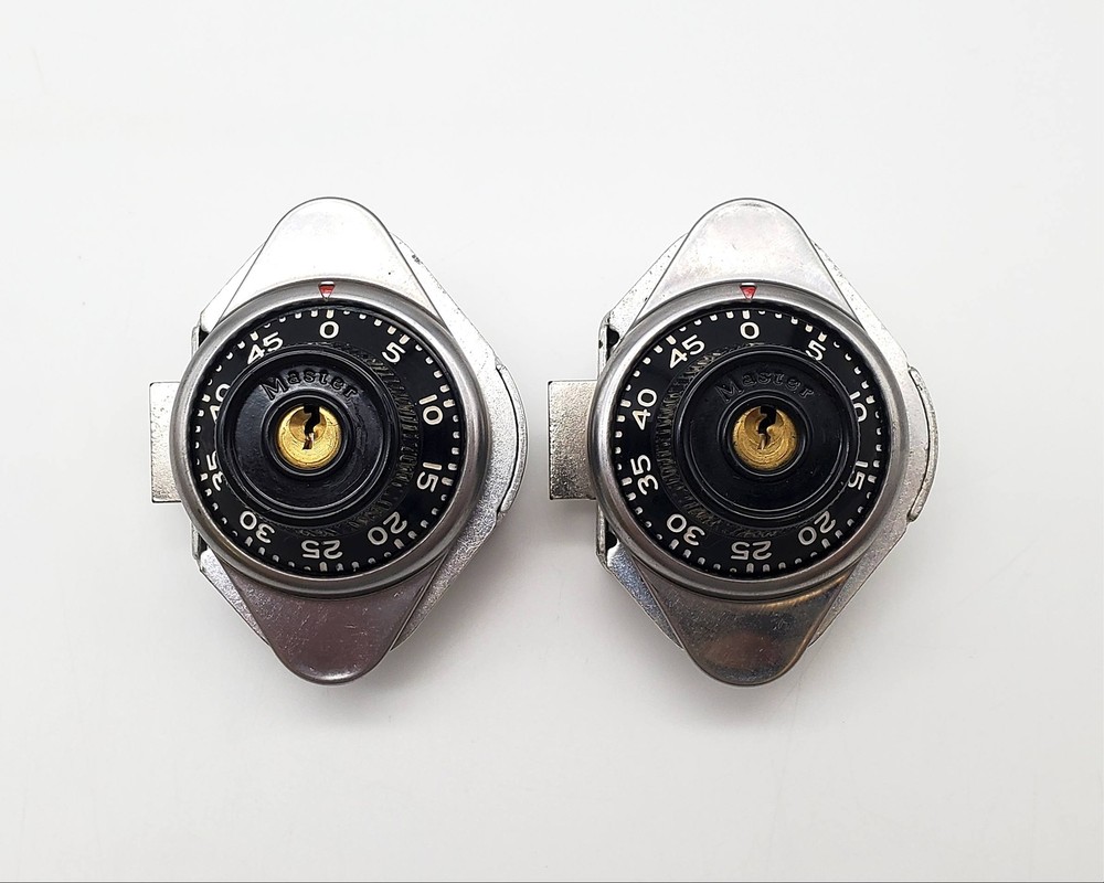 2x Master Lock 1631 Built-in Combination Padlock Locker w Code Hinge Left NO KEY