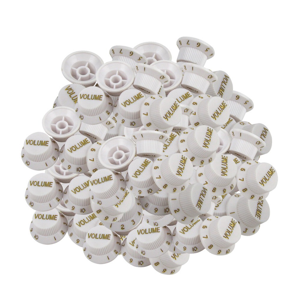 Set White ST Guitar Knobs 40 Tone & 20 Volume Knobs for FD ST Style Guitar