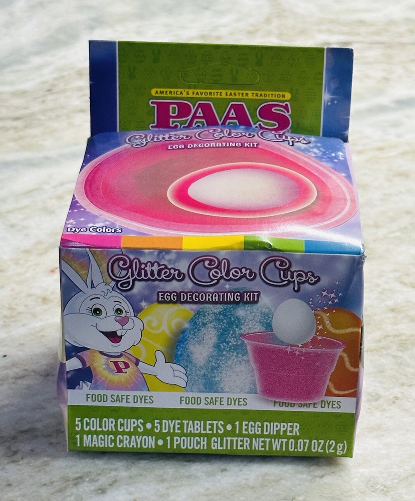 Glitter Color Cups Egg Decorating Kit PASS Dye Colors-Easter