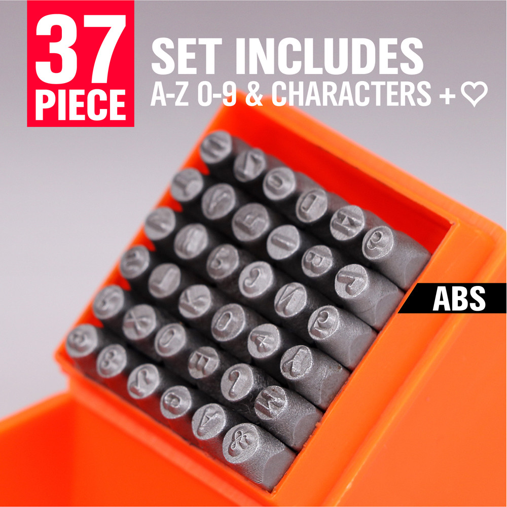 37 pc 1/8 in Steel Metal Punch Letter & Number Stamp Kit Set