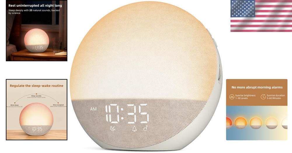 White Noise Machine with Bluetooth Speaker - Sunrise Light