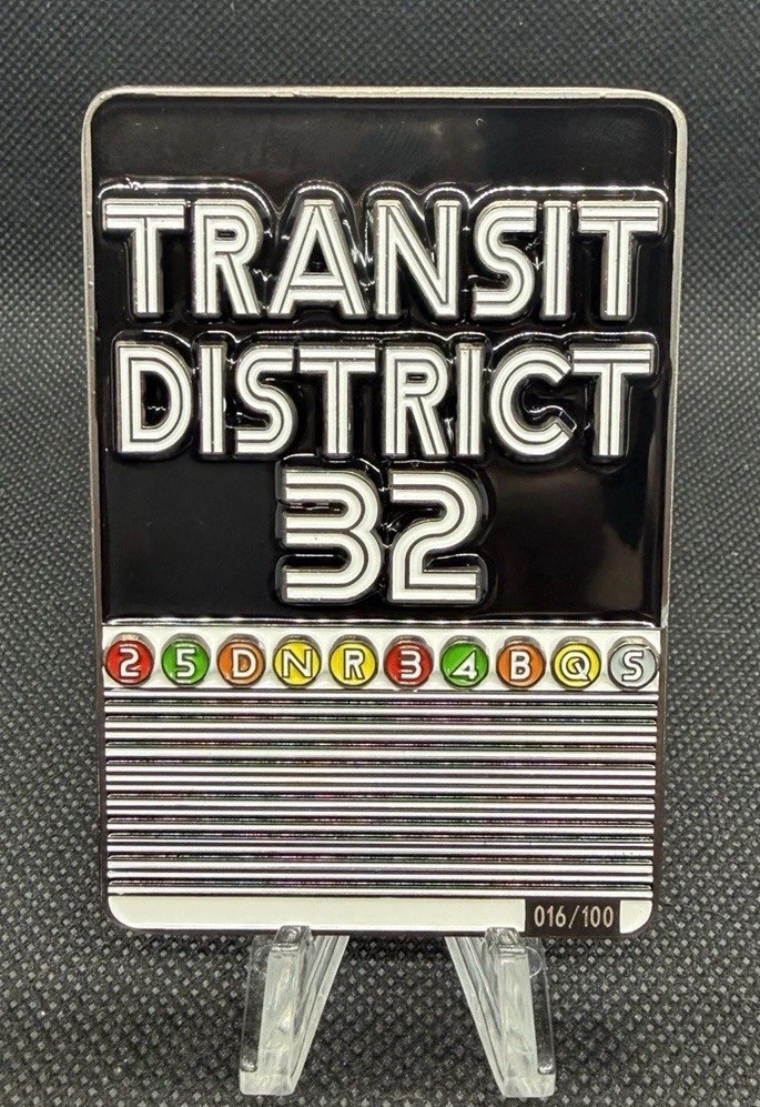 NYPD Transit Bureau District 32 Transit System Ejection Report Challenge Coin